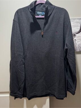 Polo Ralph Lauren Sweater Mens XXL Gray Quarter Zip Pullover